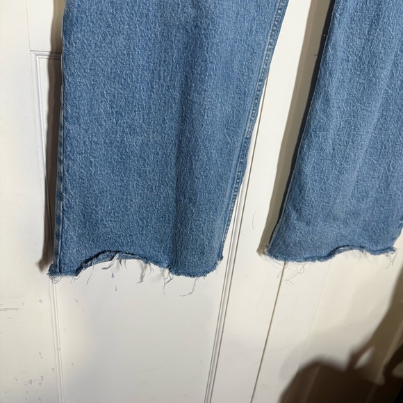 Abercrombie & Fitch 90s Relaxed Jean High Rise Size 34 / 18 LONG Blue Wash Wide - Picture 6 of 10